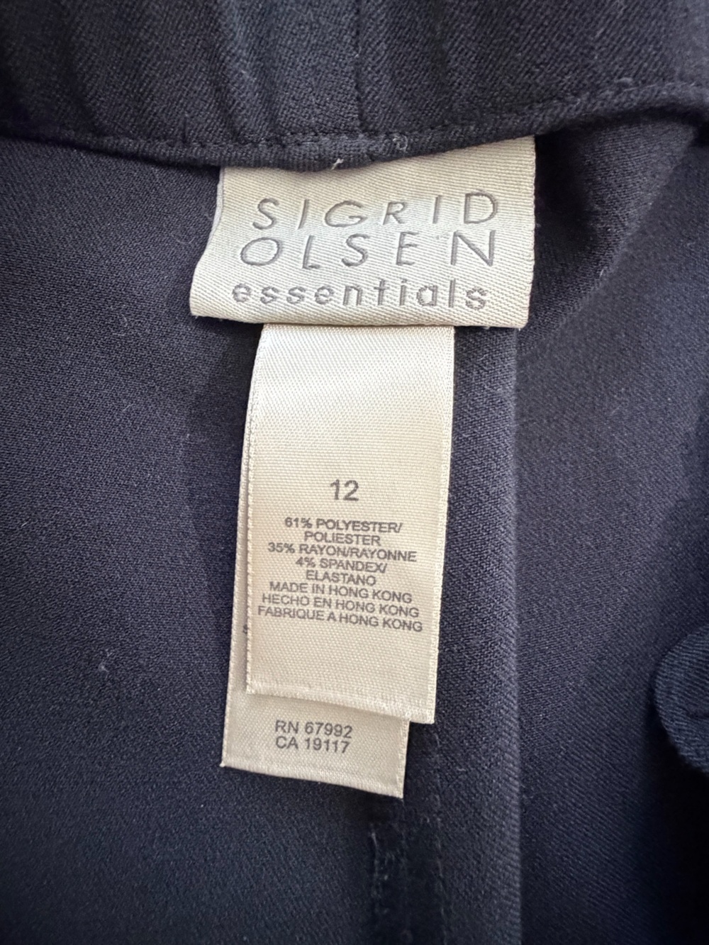 Sigrid Olsen Black Straight-Leg Pull-On Pants - Picture 3 of 6